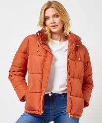 rust puffer jacket women's