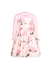 CUTECUMBER Girls Pink Floral Print A-line Dress