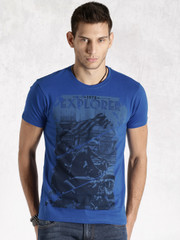 Roadster Blue Printed T-shirt