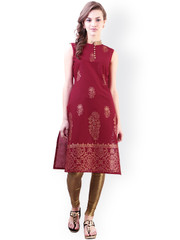 Libas Maroon Printed Kurta