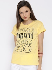 Nirvana Yellow Printed T-shirt