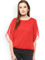Athena Red Blouson Top