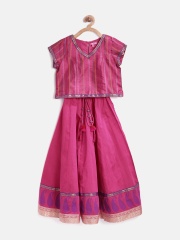 BIBA Girls Pink Lehenga Choli