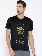 Reebok Classic Black PMP BAL GR Polyester Printed Basketball T-shirt