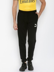 puma solid men black track pants