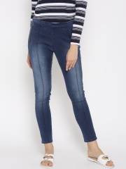 United Colors of Benetton Blue Washed Ankle-Length Jeggings