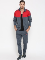Adidas Red & Grey TS KN Colourblocked Training Tracksuit