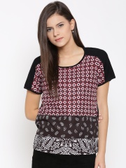 United Colors of Benetton Women Black & White Printed Top