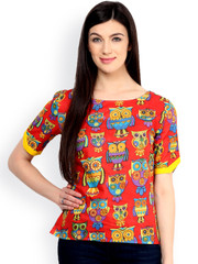 Pannkh Multicoloured Printed Crop Top
