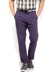 Breakbounce Men Purple Gurd Polite Hug Tapered Fit Trousers