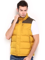 Timberland Men Mustard Yellow Padded Sleeveless Jacket