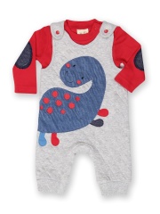 FS Mini Klub Infant Boys Grey & Red Dungarees with T-shirt