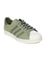 Adidas Originals Men Olive Green Leather Superstar 80S Casual Shoes
