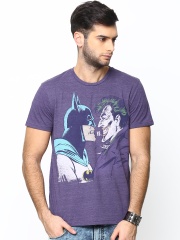 Batman by Free Authority Men Purple Printed T-shirt