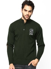 Spunk Men Olive Green Sweater