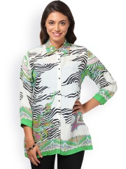 Love From India Women White Printed Shirt