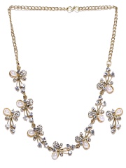 Zaveri Pearls Gold-Toned & Off-White Jewellery Set