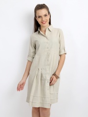 AND by Anita Dongre Beige Shirt Dress