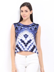 AND by Anita Dongre Women Blue Printed Top