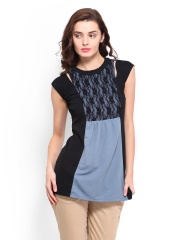 AND by Anita Dongre Women Black & Blue Top