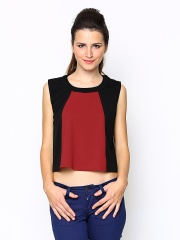 AND by Anita Dogre Women Black & Red Crop Top