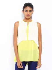 AND by Anita Dongre Women Yellow & White Top