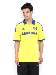 Adidas Men Yellow Chelsea Football Club Printed Jersey T-shirt
