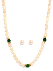 Ahaana Off-White Pearl Jewellery Set