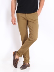 Allen Solly Men Dark Khaki Trenim Fit Chino Trousers