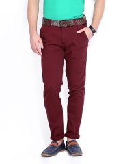 Allen Solly Men Maroon Trenim Slim Fit Chino Trousers