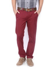 Allen Solly Men Maroon Trenim Fit Chino Trousers