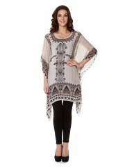 Anita Dongre Women Off-White & Black Printed Kaftan Tunic