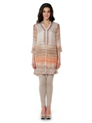Anita Dongre Women Taupe & Orange Printed Tunic