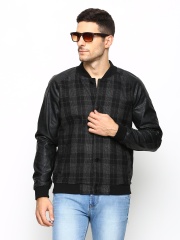 Arrow New York Men Black & Grey Checked Jacket