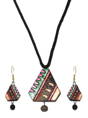 Artwood Black & Multi-Coloured Jewellery Set