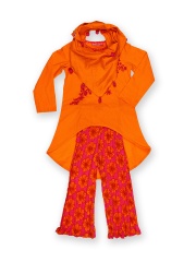 BIBA Girls Orange & Pink Salwar Kurta with Scarf