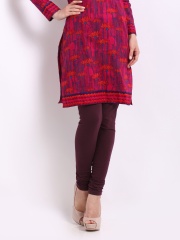 BIBA Women Burgundy Cotton Leggings