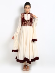 BIBA by Rohit Bal Off-White Anarkali Churidar Kurta Set