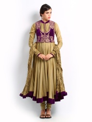 BIBA by Rohit Bal Women Beige Anarkali Churidar Kurta Set