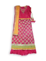 Biba Girls Pink Lehenga Choli with Dupatta