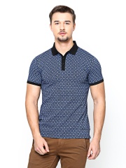 Blackberrys Men Blue Printed Polo T-shirt