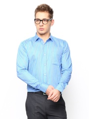 Blackberrys Men Blue Striped Slim Fit Formal Shirt