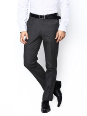 Blackberrys Men Charcoal Grey Sharp Fit Formal Trousers