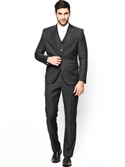 Blackberrys Men Green Wool Blend Single-Breasted Formal Suit