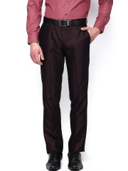 Blackberrys Men Burgundy Sharp Fit Semiformal Trousers
