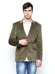 Blackberrys Men Olive Green Corduroy Blazer