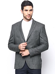 Blackberrys Men Grey Wool Blend Formal Blazer