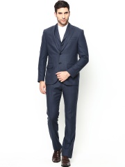 Blackberrys Men Navy Woollen Single Breasted Suit