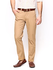 Blackberrys Men Khaki Sharp Fit Trousers