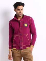 Breakbounce Men Magenta Winged Buddy Hug Regular Fit Sweatshirt